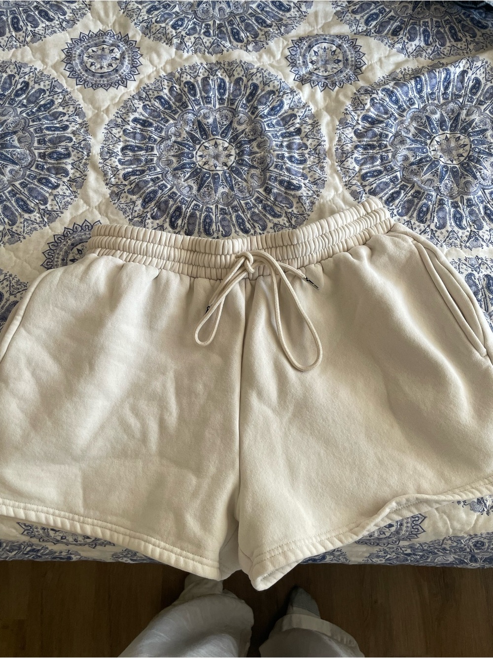 Cream Drawstring Women’s Lounge Shorts